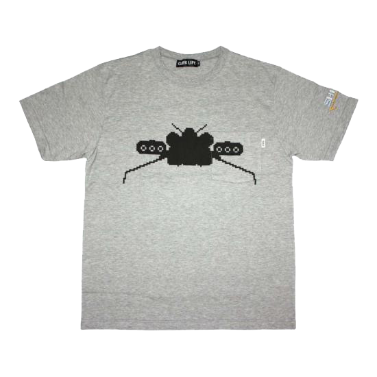 Galaxy Force Ii Silhouette One Point Stitch Pocket T Shirt Grey Geeklife