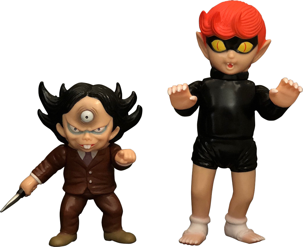 YOKAI YU/妖怪愚 4OFF 芋虫小僧　インディーズソフビ　ソフビ BE@RBRICK IRON MAN MARK VII DAMAGE 1000%